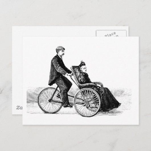 Wielstoel -  Victoriaans fietsen Briefkaart (Voorkant / Achterkant)
