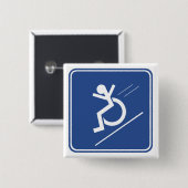 Wielstoel. Vierkante Button 5,1 Cm (Voorkant /achterkant)