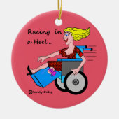 Wielstoelmeisje in Hiel Amputee Ornament (Voorkant)