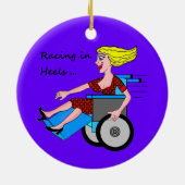 Wielstoelmeisje op de Heels Keramisch Ornament (Achterkant)