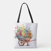 Wielvat vol verse bloemen tote bag (Achterkant)
