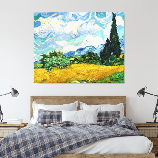 Wielveld met cilinders canvas afdruk (Insitu (Slaapkamer))