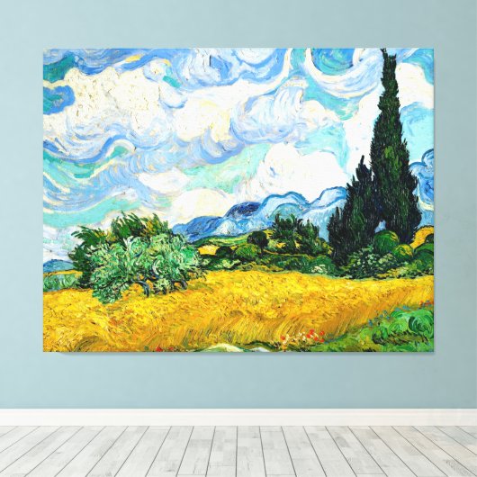 Wielveld met cilinders canvas afdruk (Insitu (Houten vloer))