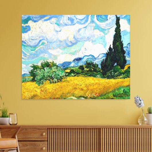 Wielveld met cilinders canvas afdruk (Insitu (Woonkamer))