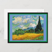 Wielveld met Cypresses, Van Gogh Briefkaart (Voorkant / Achterkant)