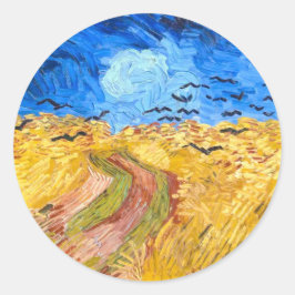 Wielveld met koeien (1890) Van Gogh Fine Art Ronde Sticker