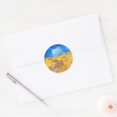 Wielveld met koeien (1890) Van Gogh Fine Art Ronde Sticker (Envelop)