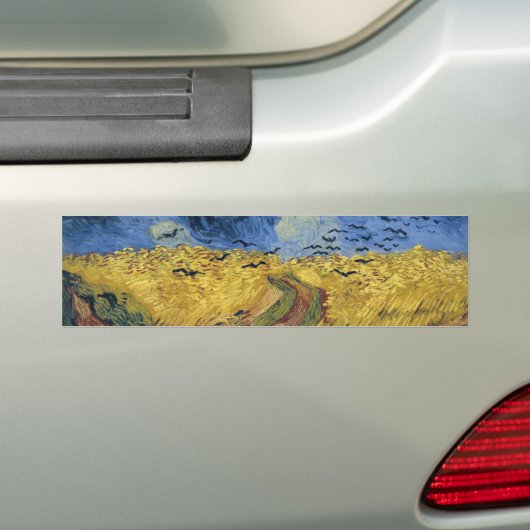 Wielveld met koeien (F779) Van Gogh Fine Art Bumpersticker (Op auto)