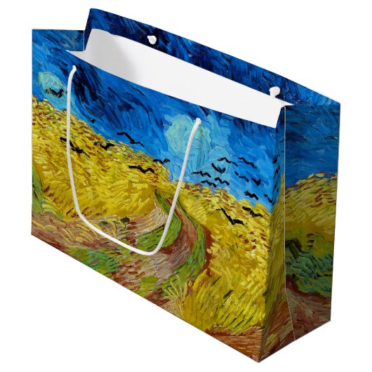 Wielveld met koeien, Van Gogh Large Gift Bag Groot Cadeauzakje (Voorkant Gekanteld)