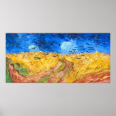 Wielveld met kraaien (1890) Landschap Van Gogh Poster (Voorkant)