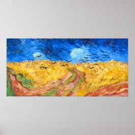 Wielveld met kraaien (1890) Landschap Van Gogh Poster