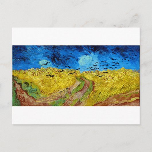 Wielveld met Krogen, Van Gogh Briefkaart (Voorkant)
