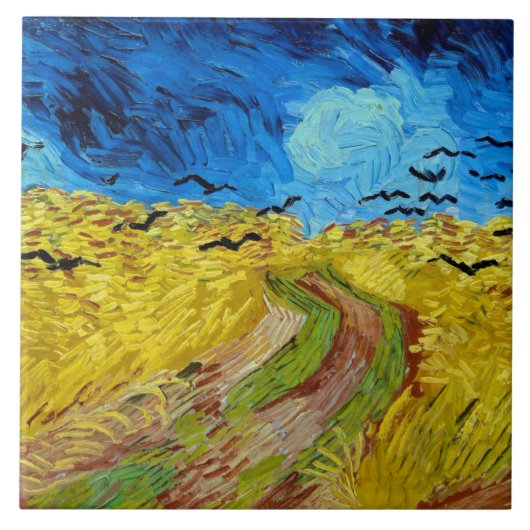 Wielveld met Krogen, Van Gogh Tegeltje (Voorkant)