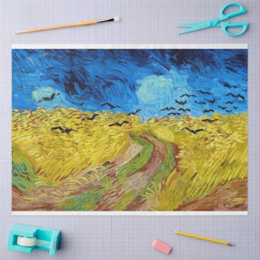 Wielveld met Krogen, Van Gogh Tissuepapier (Craft)