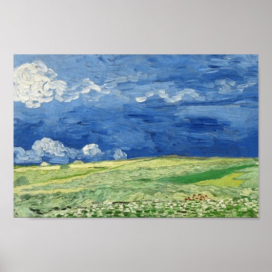 Wielvelden onder Thunderclouds - Van Gough Poster (Voorkant)
