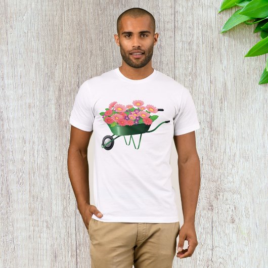 Wielwagen vol bloemen Mannen T-shirt