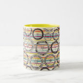 wielwielbandband tweekleurige koffiemok (Center)