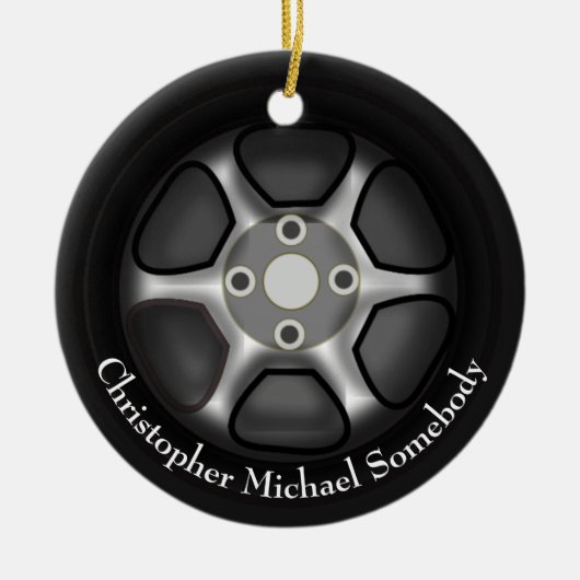 Wielwielversiering | Naam toevoegen Keramisch Ornament (Voorkant)