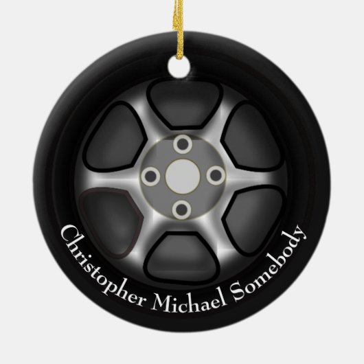 Wielwielversiering | Naam toevoegen Keramisch Ornament (Achterkant)