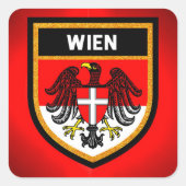 Wien Flag Vierkante Sticker (Voorkant)