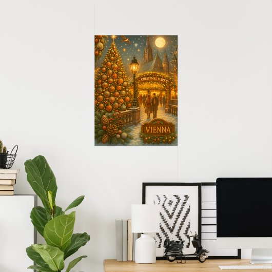 Wien Kerstmarkt Poster | Vintage Kerst  (Thuiskantoor)