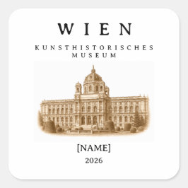 Wien Kunsthistorisches Museum | Name & Jahr Vierkante Sticker