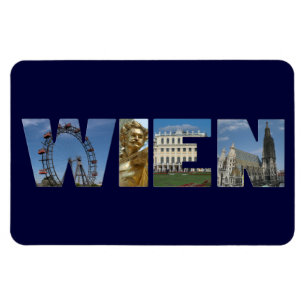 Wien Label met beroemde landmerken Magneet