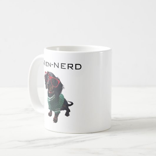 Wien-NERD Funny Dachshund Mok "wiener dog" (Voorkant links)