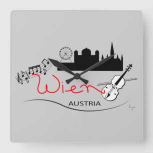Wien, Oostenrijk - Österreich Vierkante Klok