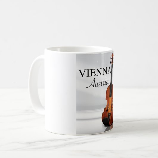 Wien Oostenrijk Violin reisposter Koffiemok (Voorkant links)