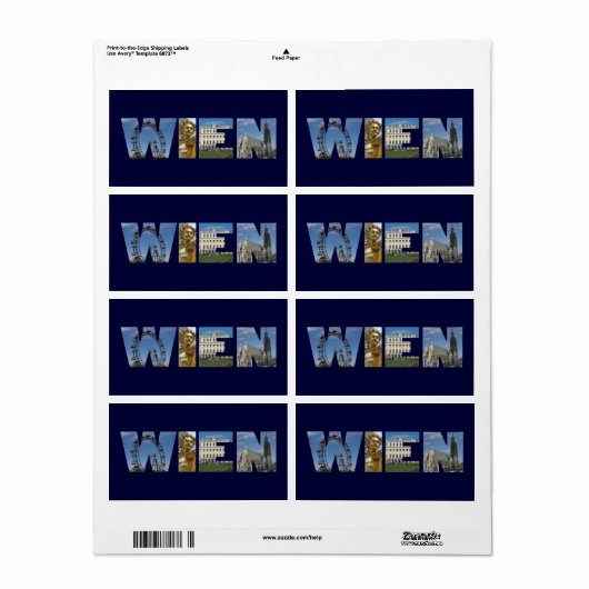 Wien Österreich Etiket (Full Sheet)