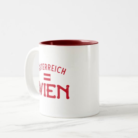 Wien Osterreich (Wenen, Oostenrijk) Tweekleurige Koffiemok (Voorkant links)