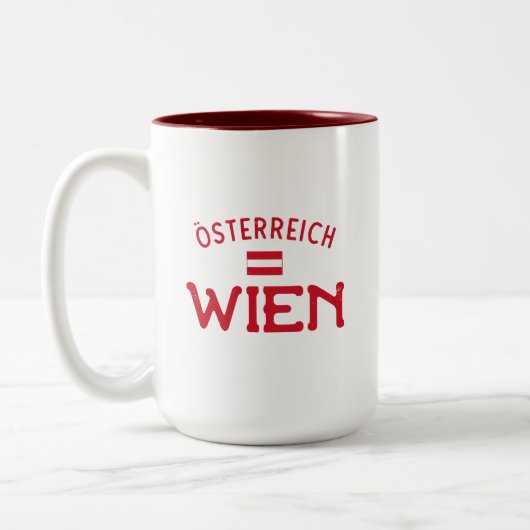 Wien Osterreich (Wenen, Oostenrijk) Tweekleurige Koffiemok (Links)