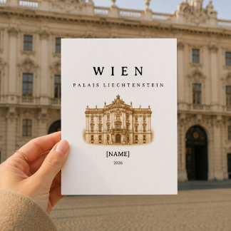 Wien Palais Liechtenstein | Name & Jahr Briefkaart