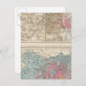 Wien, Prag, BudaPest Map Briefkaart (Voorkant / Achterkant)