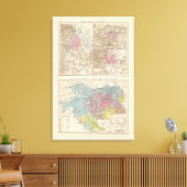 Wien, Prag, BudaPest Map Canvas Afdruk (Insitu (Woonkamer))