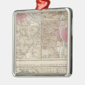 Wien, Prag, BudaPest Map Metalen Ornament (Links)