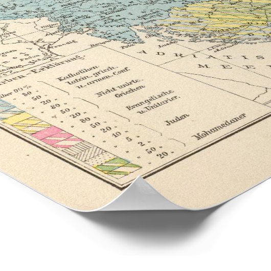 Wien, Prag, BudaPest Map Poster (Hoek)