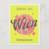 Wien Vienna Österreich Oostenrijk neon disco Brief Briefkaart (Voorkant)