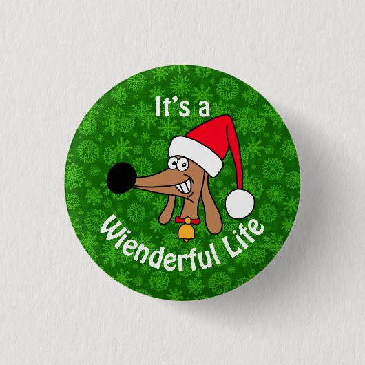 Wienderful Life Dachshund-Button Ronde Button 3,2 Cm (Voorkant)