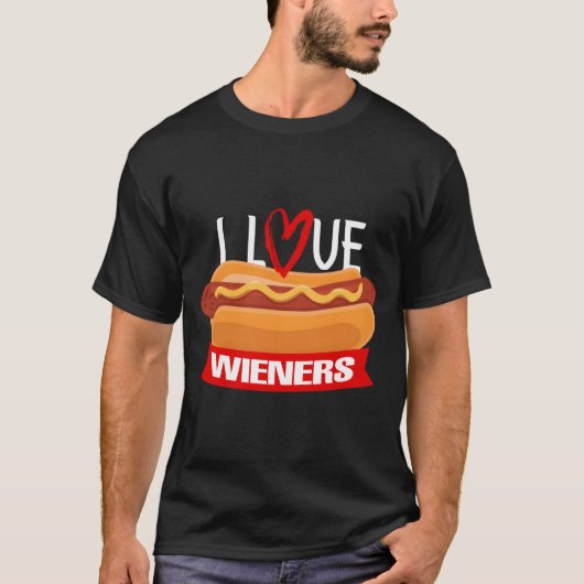 Wiener Bbq 4Th Of July Usa Patriotic T-shirt (Voorkant)