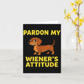 Wiener Dog Dachshund  Kaart (Gele Bloem)
