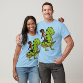 Wiener Dog Dachshund Riding T-Rex Dinosaur T-shirt (Unisex)