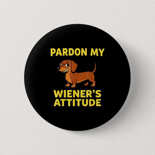 Wiener Dog Dachshund  Ronde Button 5,7 Cm (Voorkant)