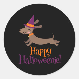 Wiener Dog Halloween Skelet Dashond Liefhebber Hal Ronde Sticker