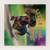 Wiener Dog Little Legs Veel liefde Legpuzzel (Horizontaal)