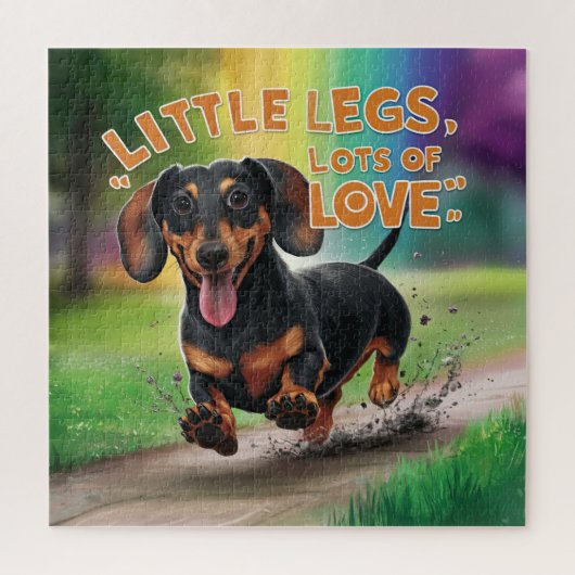 Wiener Dog Little Legs Veel liefde Legpuzzel (Verticaal)