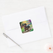 Wiener Dog Little Legs Veel liefde Vierkante Sticker (Envelop)