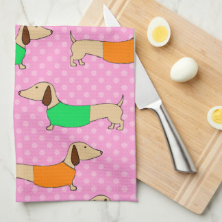 Wiener Dog Polka Dot Baker Theedoek