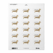 Wiener Dog Retouradreslabel Etiket (Full Sheet)